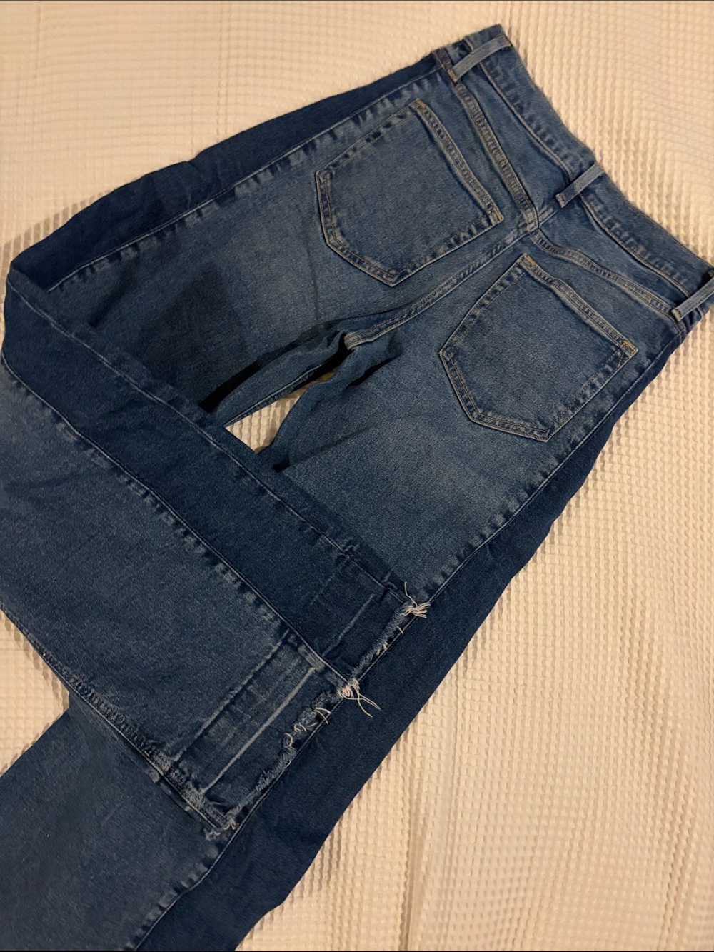 GAP Two-Tone Dark and Light Blue Wide-Leg Jeans